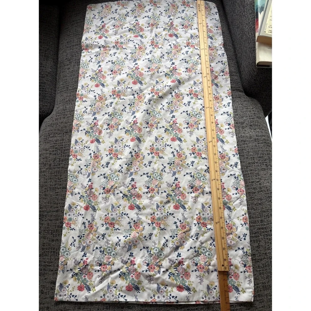 Mainstays King Pillowcase 2pc Floral Botanical Cotton Blend White Multi 0302-23